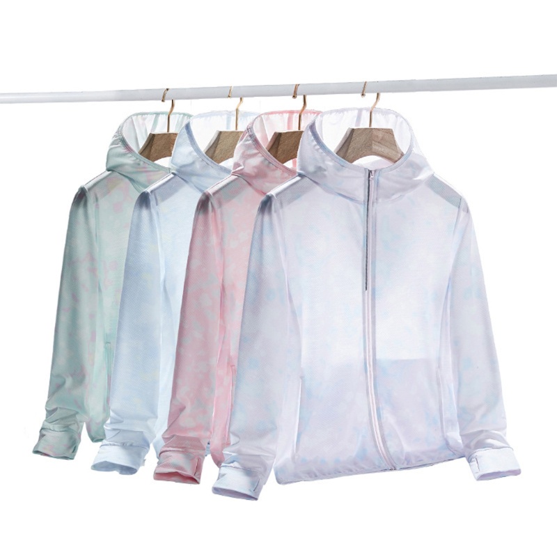 Áo Khoác Chống Nắng Bằng Lụa Lạnh Tay Dài Có Khóa Kéo Thời Trang Mùa Hè Cho Nữ