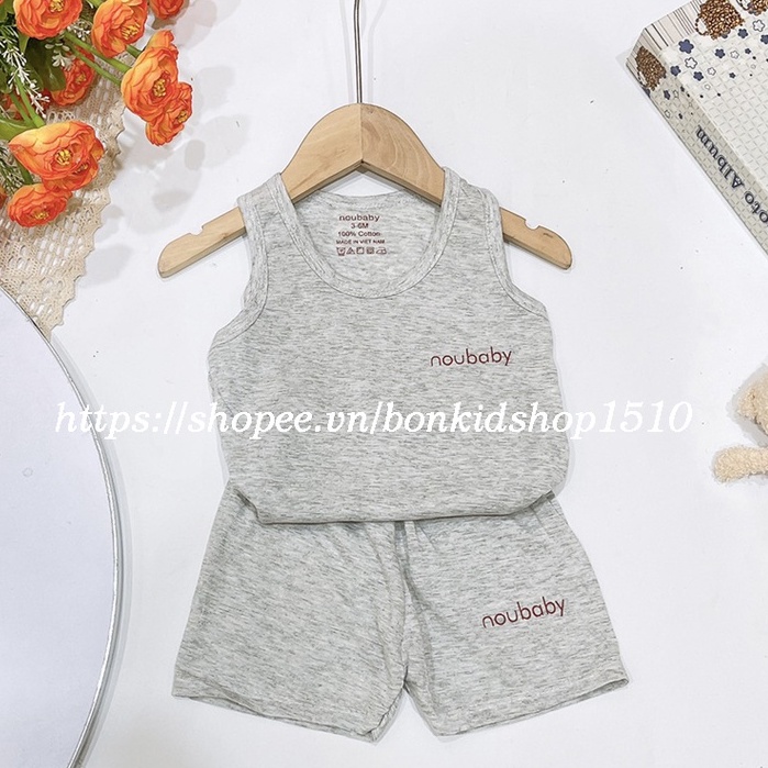 Bộ ba lỗ Noubaby cho bé trai và bé gái sơ sinh 3-13kg, hàng cotton đẹp - BO55