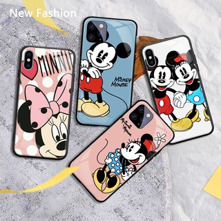 Ốp lưng kính in hình chuột mickey / minnie cho iphone 13 pro max x 13 mini 6s plus 7 8 11 12 pro max xr xs max - A911