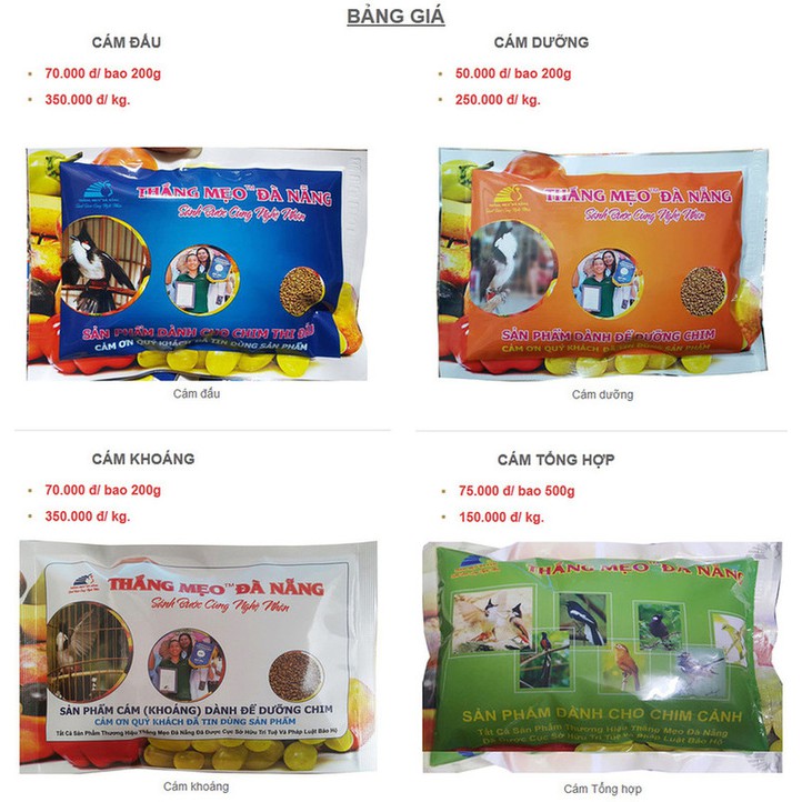 Cám Chào Mào Thắng Mẹo Đà Nẵng Khoáng 200Gr - Thức Ăn Chim Cao Cấp