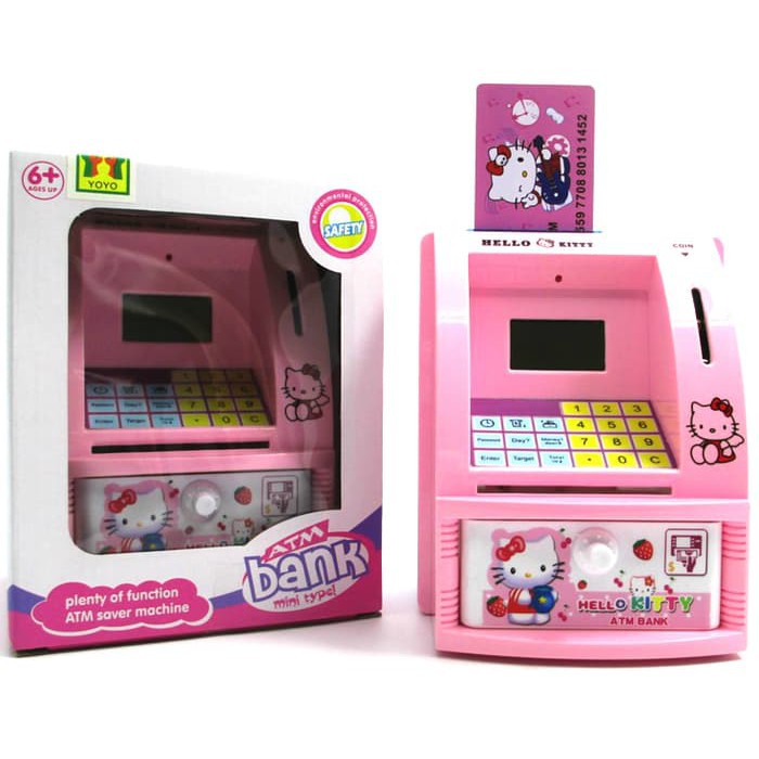 Ống Heo Tiết Kiệm Tiền Hình Máy Atm / Mèo Hello Kitty / Minion / Doraemon Giáo Dục Cho Bé