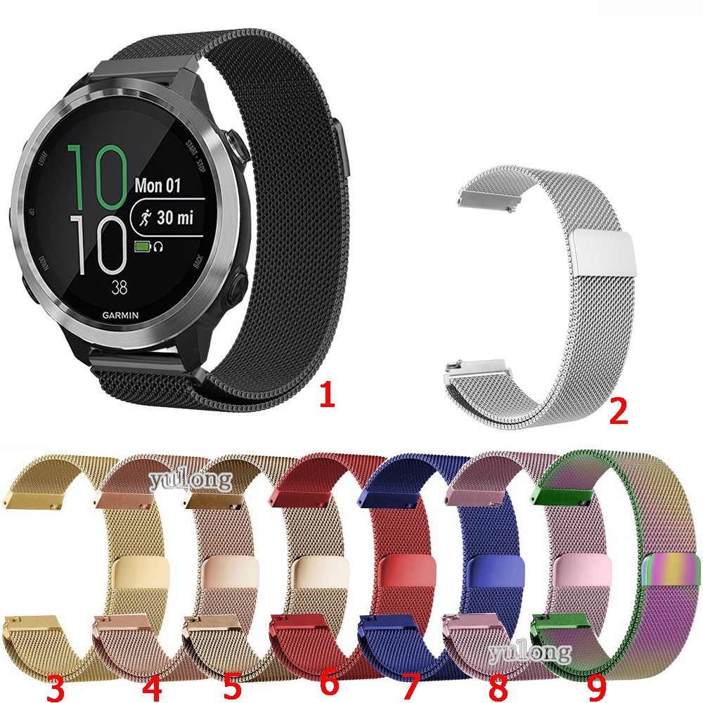20mm Dây đeo Milanese thời trang cho đồng hồ thông minh Garmin Forerunner 645 245 245m Venu SQ 2 / venu2 plus
