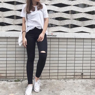 QUẦN SKINNY JEANS TRƠN- CUSTOM RÁCH THEO YÊU CẦU