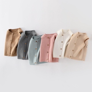 Áo Khoác Cardigan Len Cotton Dệt Kim Thời Trang Xuân Thu Năm 2021 Cho Bé