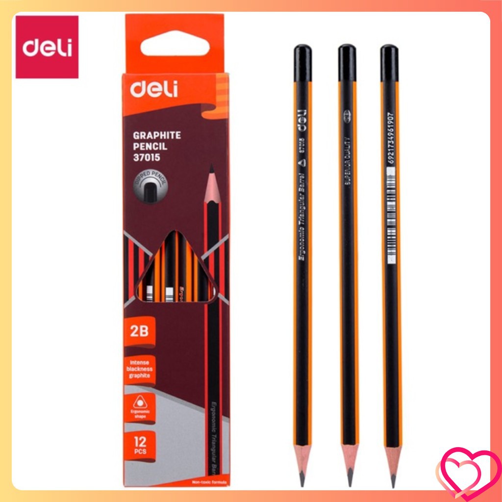 Bút chì đen 2B Deli 37015 - Thân tam giác