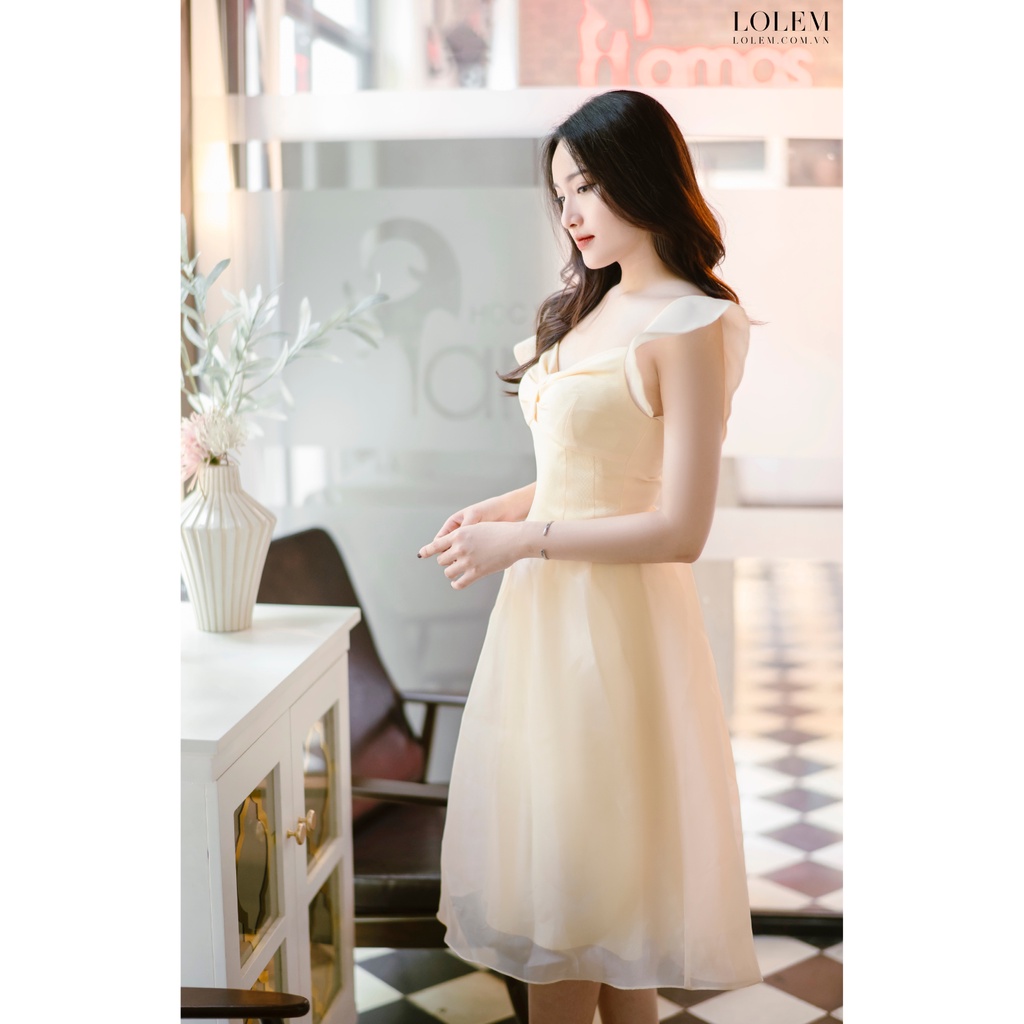 Đầm xòe dự tiệc LOLEM DX352 cánh tiên vải organza không nhăn