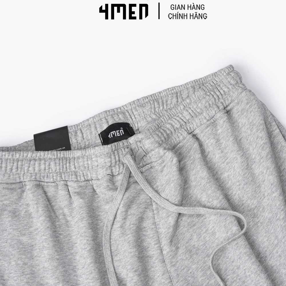 Quần Short Nam Regular Tag Kim Loại 4MEN QS030 lưng thu, vải cottmềm mịn, thấm mồ hôi, co giãn thoải mái