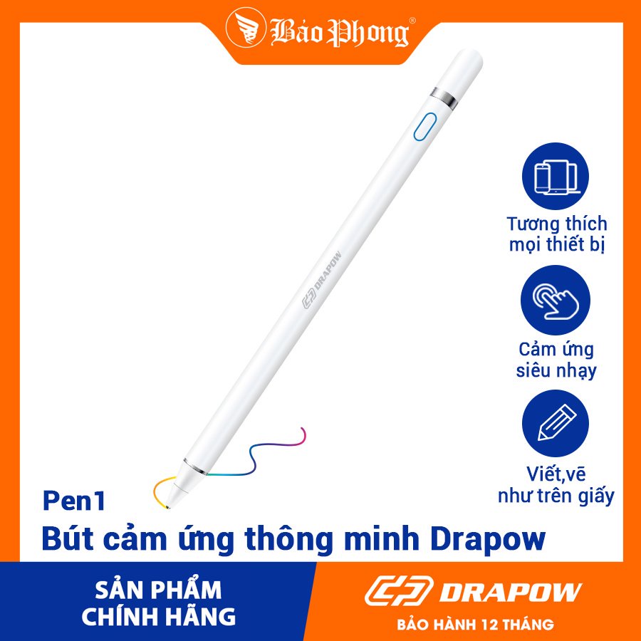 Bút cảm ứng siêu nhạy Drapow tương thích với tất cả thiết bị di động, kiểu dáng sang trọng - gọn nhẹ