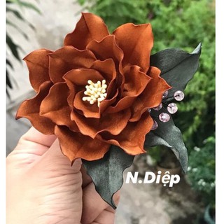 Hoa cài áo vải gấm cao cấp 9-10cm