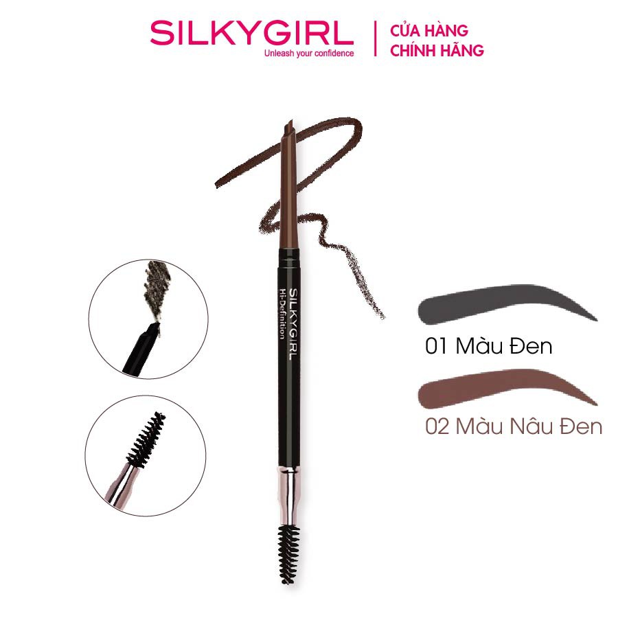 Chì Mày 2 Đầu Silkygirl Hi-Definition Brow Pencil 0.35g