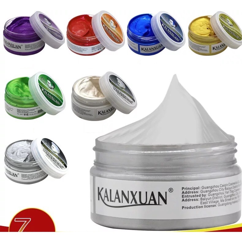 Sáp vuốt tóc tạo màu cao cấp (grey, brown, gold, green, red, purple)