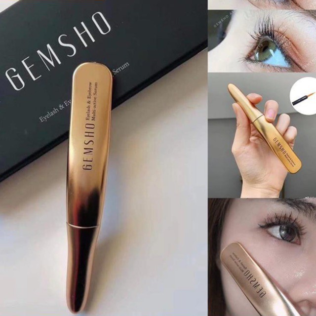 Dưỡng Dài Mi Dày Mi GEMSHO Hàng Chính Hãng Tinh Chất Serum Gemsho Eyelash & Eyebrow Enhancing Từ Mỹ auth