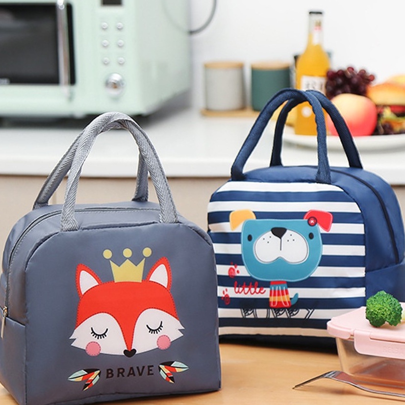 Túi đựng cơm vải Oxford 600D chống thấm, nhiều lớp có lót nhôm giữ nhiệt, Túi đựng thức ăn văn phòng cách nhiệt tốt