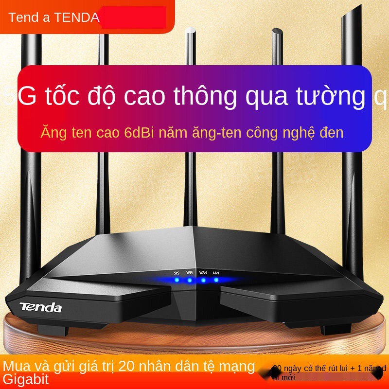 Tengda Wireless Router 5G home Gigabit 1200m Wi-Fi băng tần kép di động Unicom Telecom xuyên tường