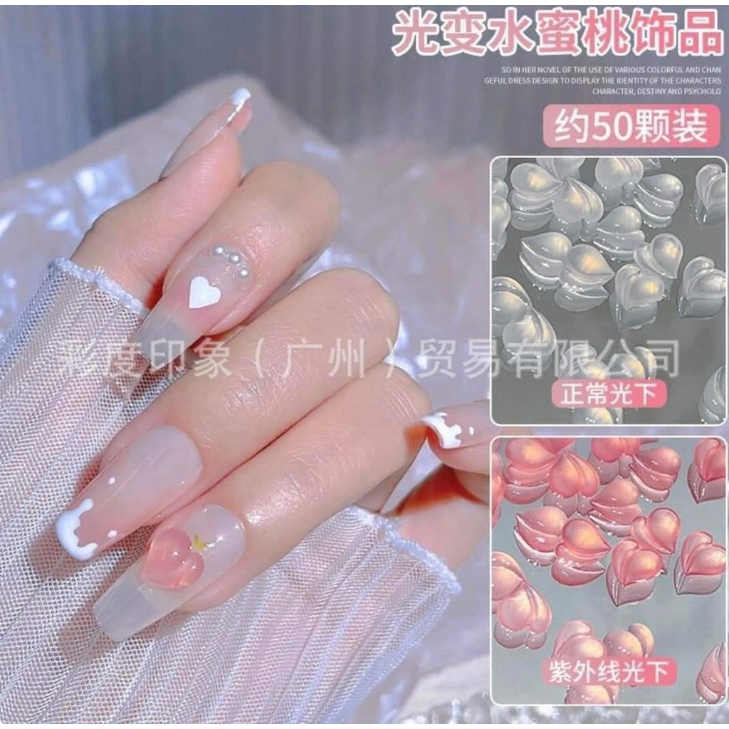Sét charm , charm nail gắn móng hình trái đào