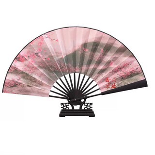 ( nan 31 ) Quạt cổ trang dây tuyến Hoa Bỉ Ngạn Bạch Long Thả Ngọc Huyễn Tử Lâm vải lụa xếp cầm tay Trung Quốc cổ trang