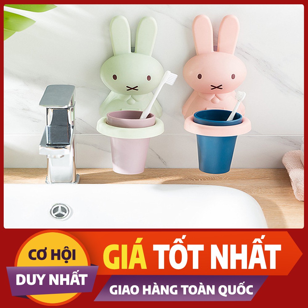 Cốc Đừng Bàn Chải Đánh Răng Hình Thỏ, Kệ Đựng Bàn Chải Kem Đánh Răng Cho Bé Gắn Dán Tường