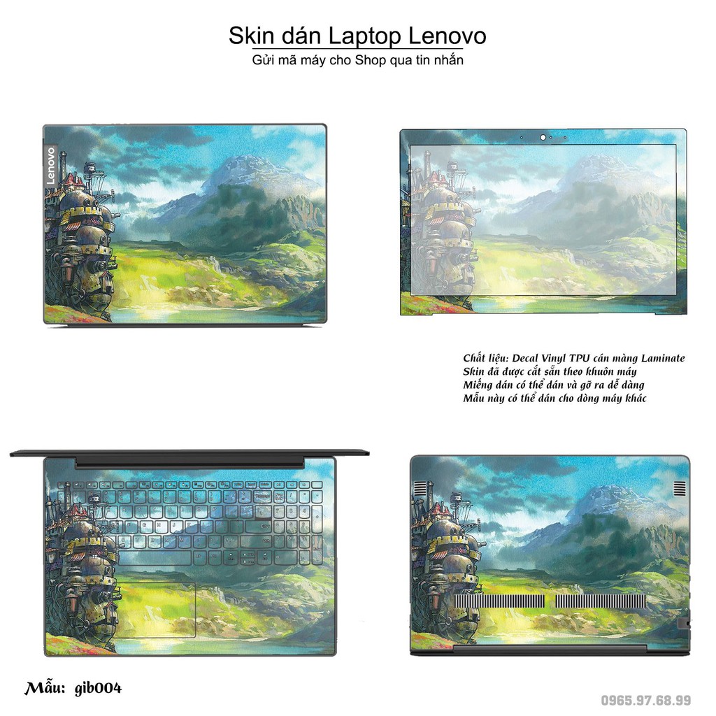 Skin dán Laptop Lenovo in hình Ghibli (inbox mã máy cho Shop)