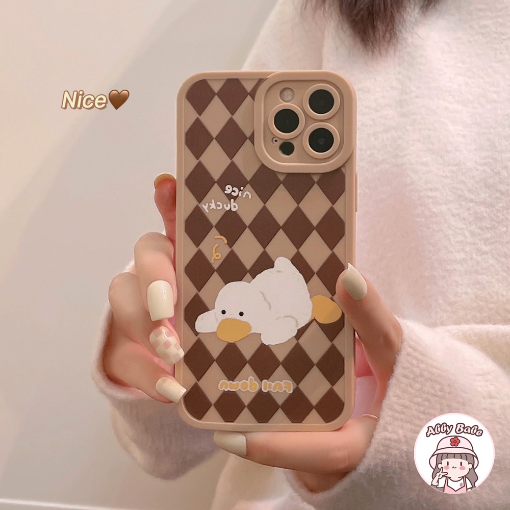 Ốp Điện Thoại TPU Dẻo Màu Tương Phản Họa Tiết Chú Vịt Dễ Thương Chống Sốc Cho IP 13 12 11 Pro Max XR 8 7 Plus