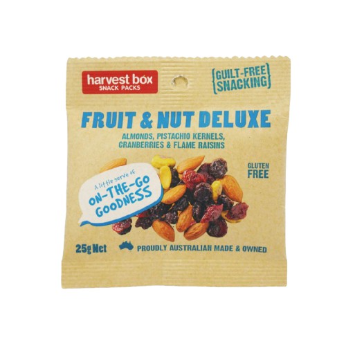 Hạt dinh dưỡng mix trái cây cao cấp Fruit &amp; Nut Deluxe Harvest Box - Bịch 25g