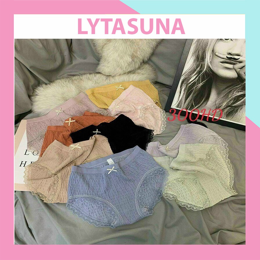 Quần Lót Cotton Bamboo Nhún Viền Ren Thông Thoáng Ko Gây Hằn SC01