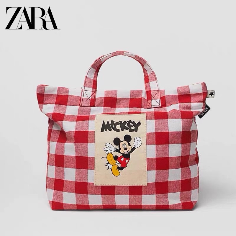 Túi kẻ caro đỏ ZARA