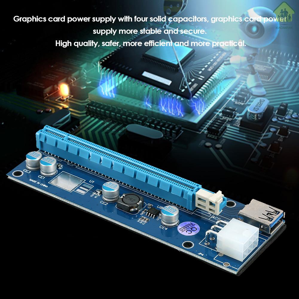 Card Chuyển Đổi Pci-E 1x Sang Pci-E 16x Pci-E 6pin Với Cáp Dữ Liệu Usb 3.0 Sata Cho Bitcoin Mining