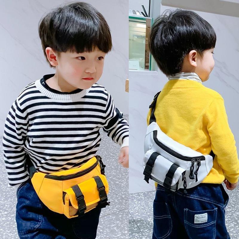 Túi đeo vai vải canvas màu trơn phong cách Hàn Quốc thời trang dễ thương cho bé trai và bé gái