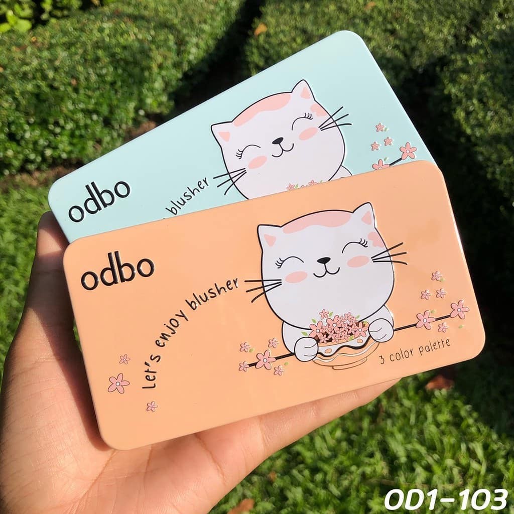 [Thailand] Phấn Má Hồng Odbo Let's Enjoy Blusher 3 Color Palette