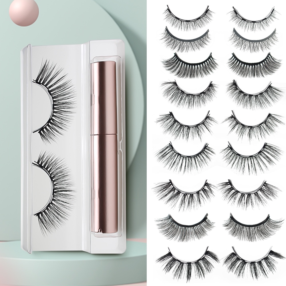 Bộ Lông Mi Giả 10 Kiểu 3D Từ Tính Chống Nước Lâu Trôi Dạng Lỏng Tự Nhiên