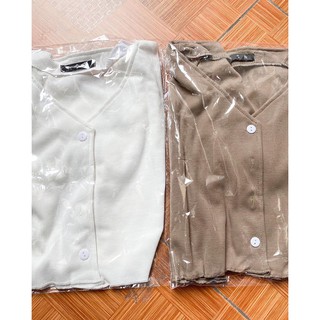 Áo croptop lửng cổ V cài cúc (ảnh thật)