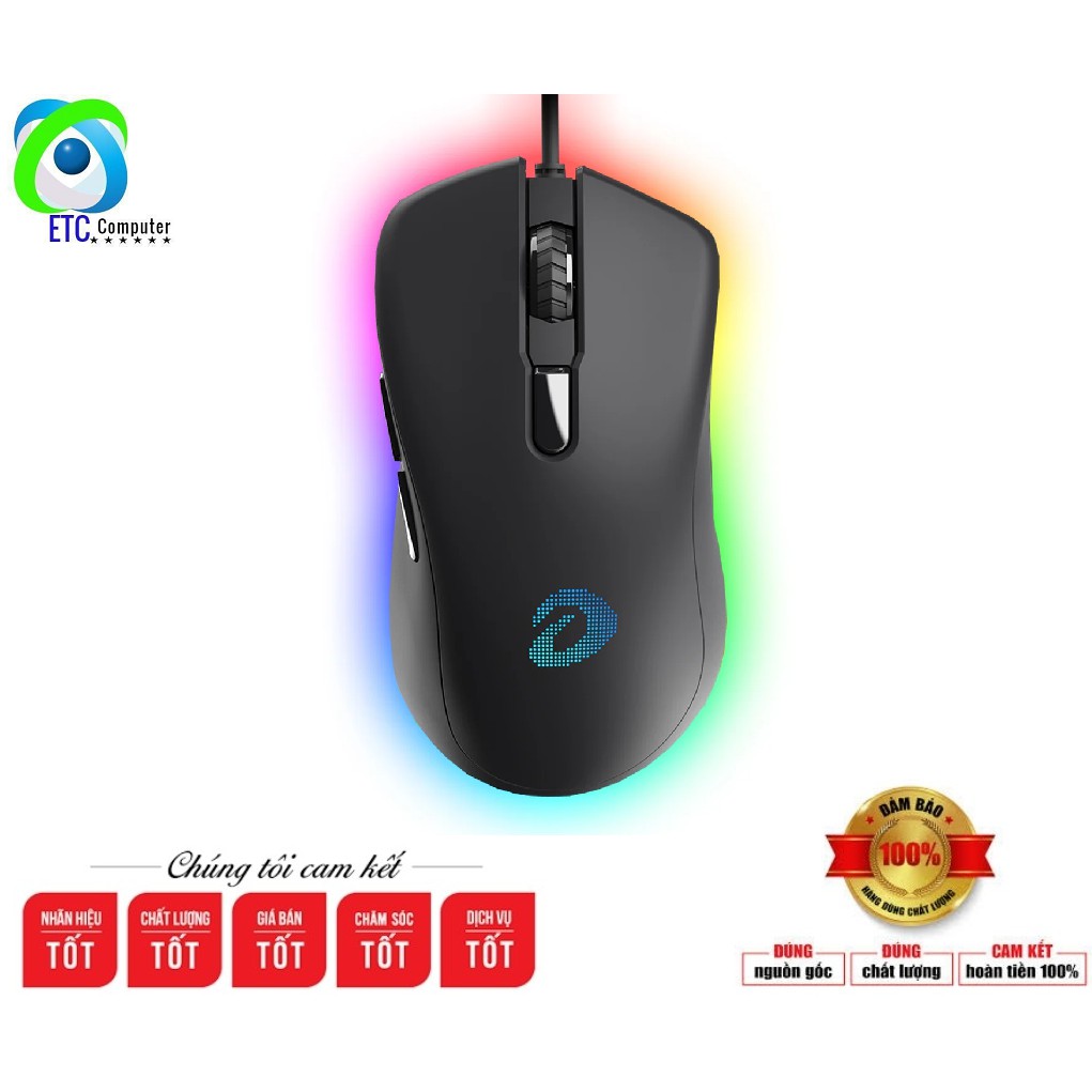 Chuột Gaming Dare-U EM908 - Led RGB - Chuột chơi game có dây, hàng chính hãng, tốc độ cao, ôm vừa tay