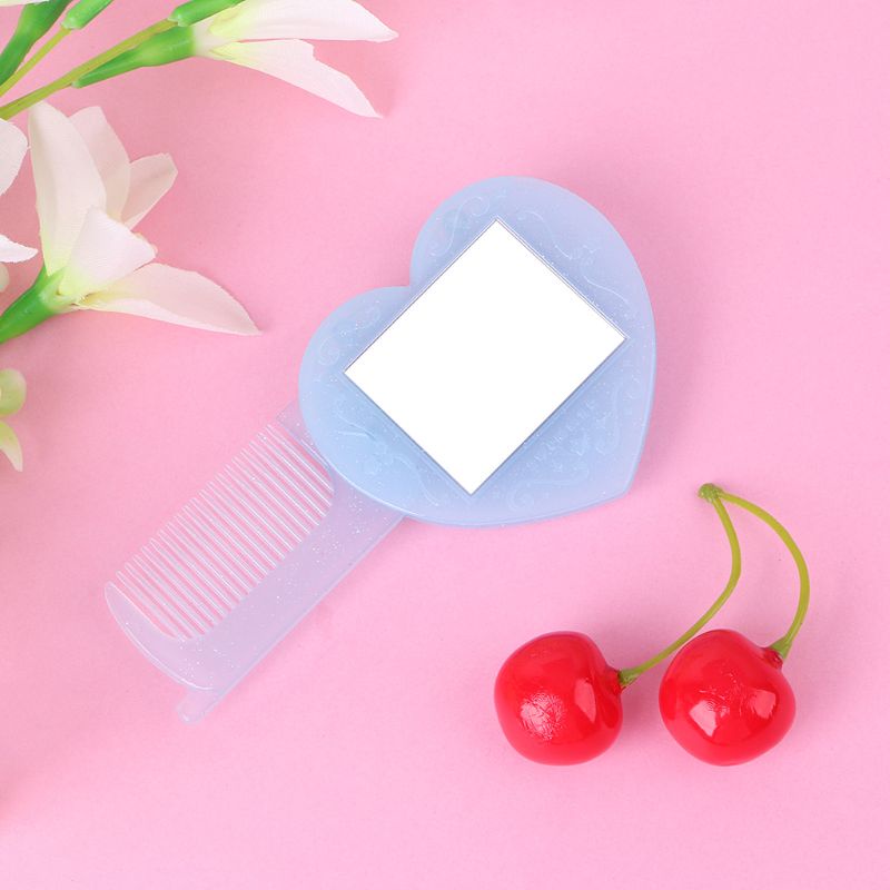 Lược Gấp Tích Hợp Gương Kích Thước Nhỏ Gọn Hình Trái Tim YOUYO