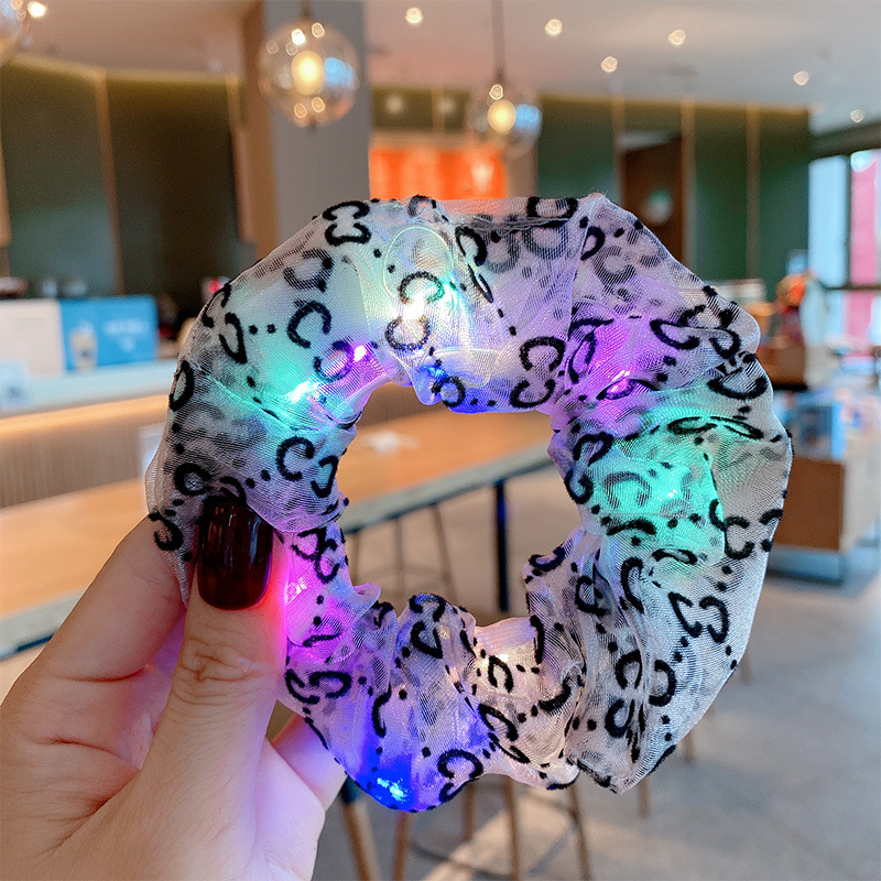 Dây Cột Tóc Scrunchie Có Đèn Led Lấp Lánh Thời Trang Cho Nữ