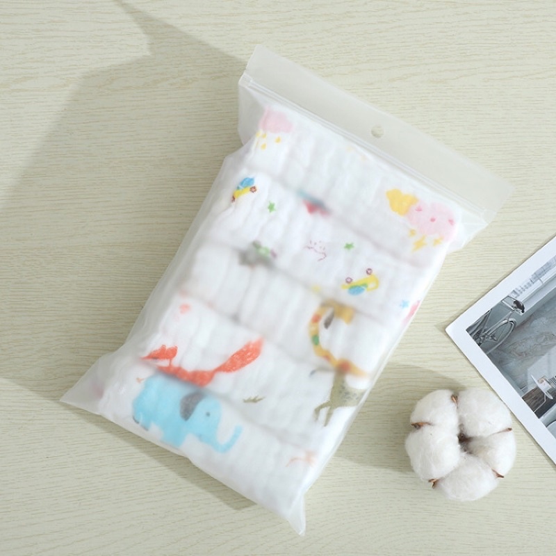 5 khăn sữa xô cotton 6 lớp siêu mềm, không xù, an toàn cho bé