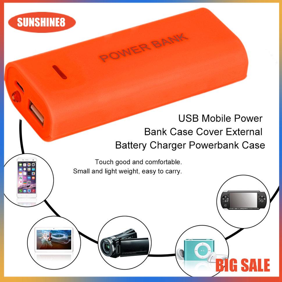 【SUN】[29K]Vỏ ngân hàng điện di động USB Bao gồm bộ sạc pin bên ngoài Powerbank Case