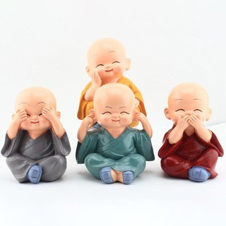 Bộ 4 chú tiểu để xe hơi cầu an