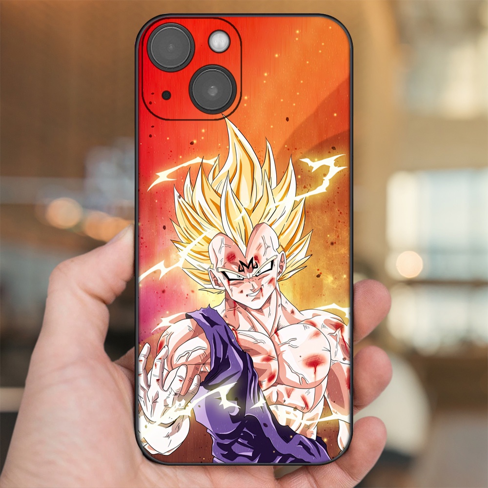 Ốp lưng iPhone 13 dẻo đen cạnh vuông in hình Vegeta Dragon Ball