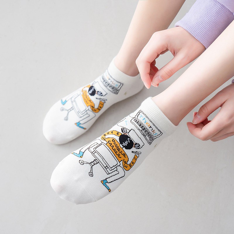 [Tiệm vớ cô Lam] Tất vớ cổ ngắn hình cô gái dễ thương thiệt sự lun á