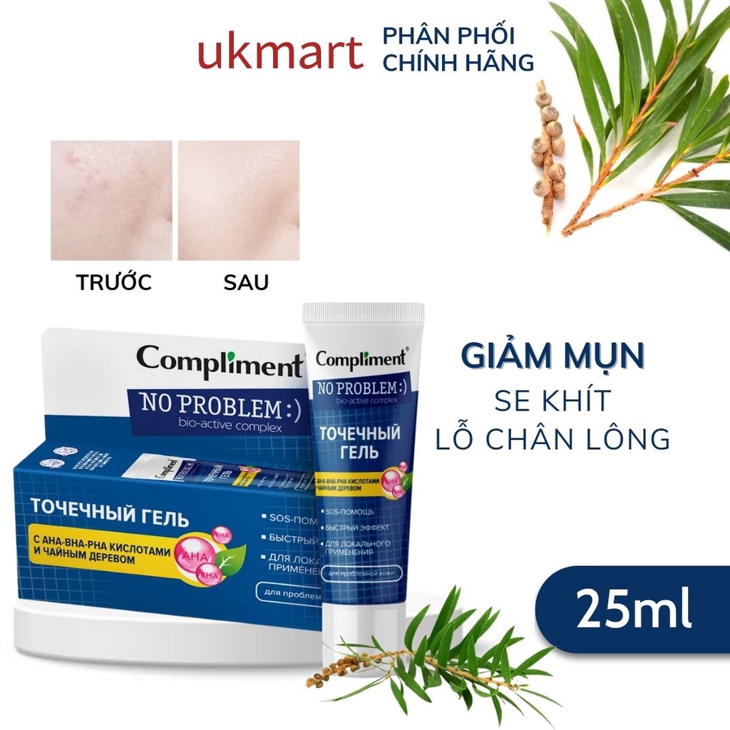 Gel Giảm Mụn AHA - BHA - PHA - Tea Tree Compliment No Problem 25ml