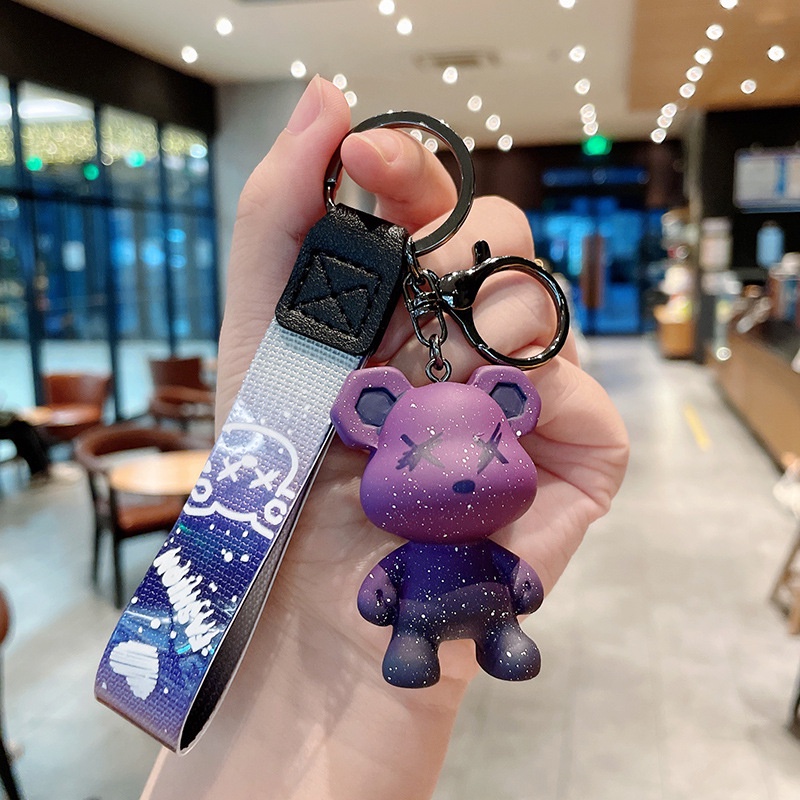 Móc Khóa Gấu Bearbrick Tắc Kè Hoa Đáng Yêu, Móc Khóa Treo Balo phong cách trẻ trung hot trend Tik Tok