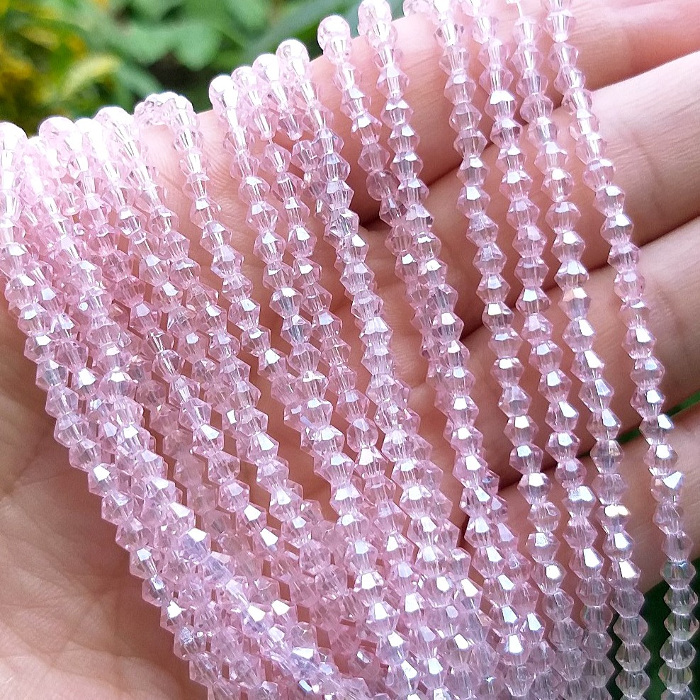 130 Hạt Đá Pha Lê Thoi 3Mm Nhiều màu Trong Suốt - Pha lê trang sức handmade, Nguyên liệu Thủ công cao cấp