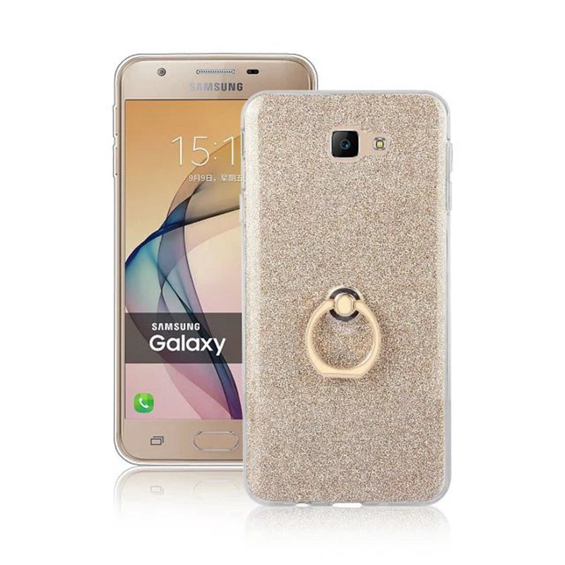 Ốp điện thoại TPU mặt kim tuyến 5 màu tùy chọn có vòng đỡ dành cho Samsung Galaxy J7 Prime