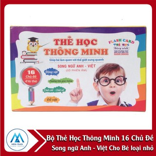 Bộ thẻ học song ngữ Thông Minh Flashcard 16 chủ đề (416the). tiện dụng cho trẻ em