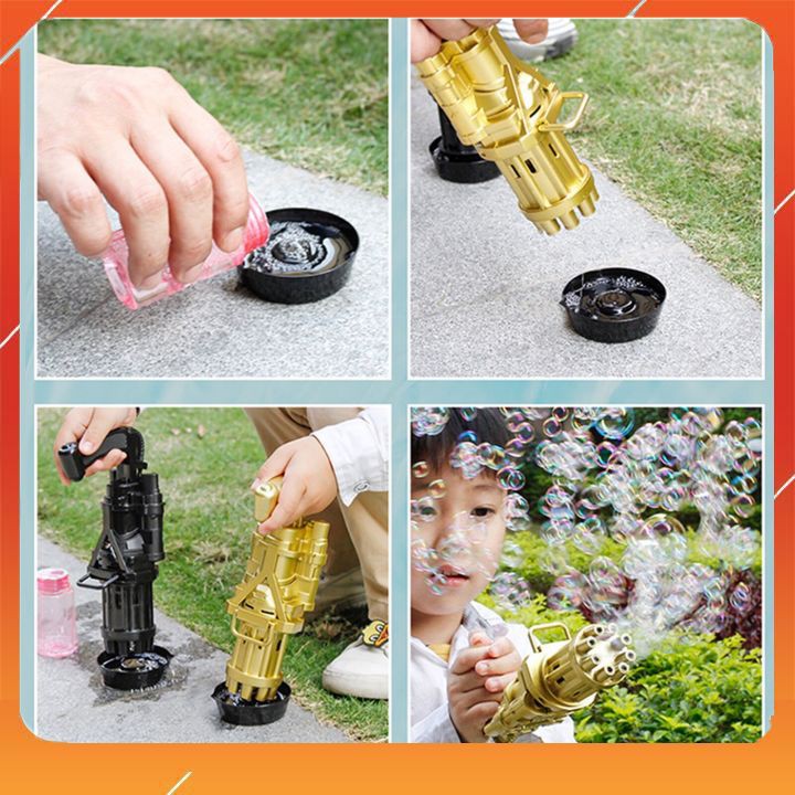 [FREE SHIP] Súng bắn bong bóng, súng thổi bong bóng xà phòng 8 nòng cho bé MẪU MỚI HOT NHẤT 2021