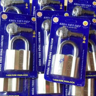 Khóa treo đồng VIỆT TIỆP 50MM ( Chìa thường, dạng dính chìa - chìa vặn )