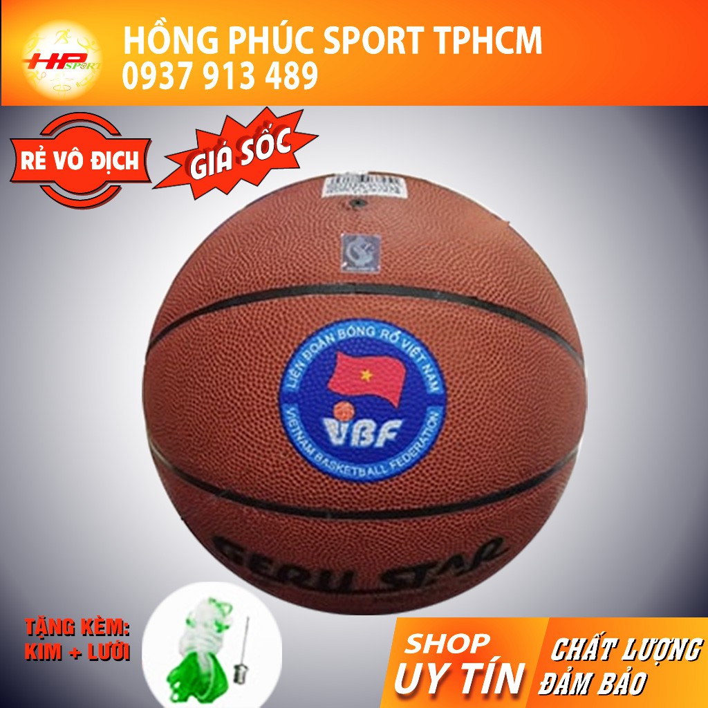Bóng rổ da số 7 tốt Geru Star Champion - trái banh bóng rổ da tốt B7 Ngôi Sao cao cấp chính hãng