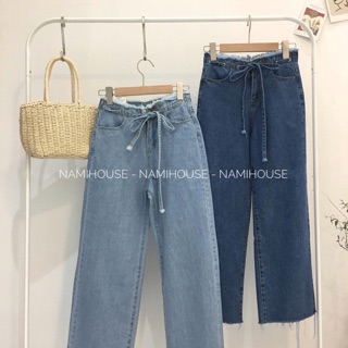 Quần jeans dây rút eo 2 màu