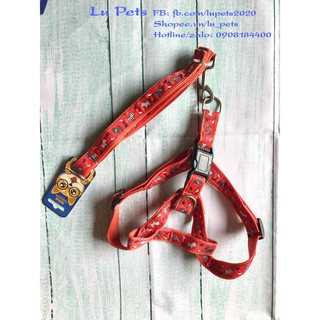 Dây dắt Chó mèo - Dây dắt kèm yếm cho Chó Mèo ( loại dày cho chó mèo lớn )
