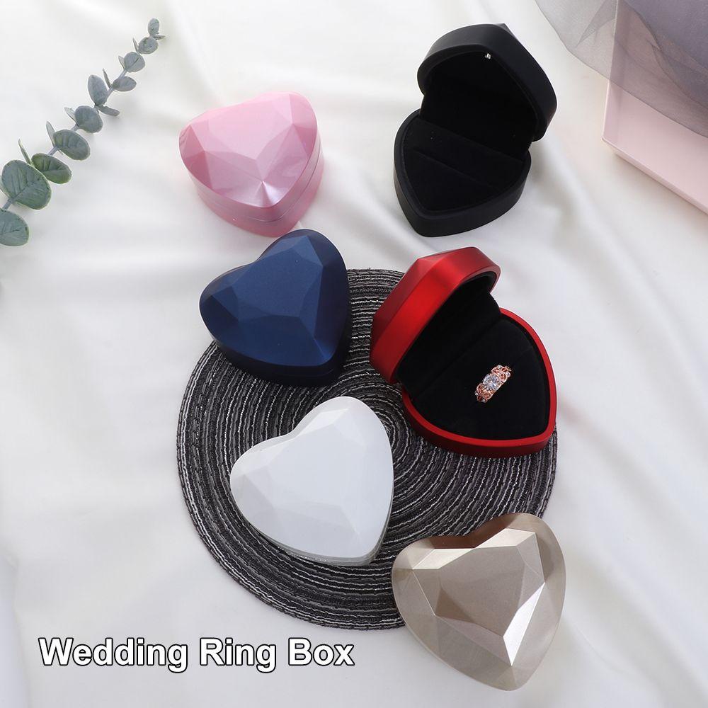 EUTUS Hộp Đựng Nhẫn Cưới Hình Trái Tim Có Đèn LED Sang Trọng